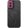 Coque arrière Phonesta Retro Vegan Leather MagSafe pour Motorola Moto G55 - Noir 1