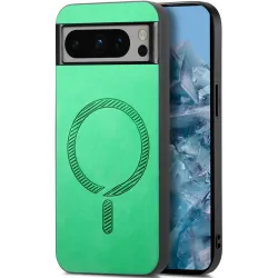 Coque arrière Phonesta Retro Vegan Leather MagSafe pour Google Pixel 9 Pro XL - Vert