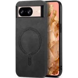 Coque arrière Phonesta Retro Vegan Leather MagSafe pour Google Pixel 9 / 9 Pro - Noir