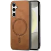 Coque arrière Phonesta Retro Vegan Leather MagSafe pour Samsung Galaxy S25/S24 - Marron 2