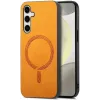 Coque arrière Phonesta Retro Vegan Leather MagSafe pour Samsung Galaxy S25/S24 - Orange 2