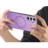 Coque arrière Phonesta Retro Vegan Leather MagSafe pour Samsung Galaxy S25/S24 - Violet 2
