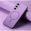 Coque arrière Phonesta Retro Vegan Leather MagSafe pour Samsung Galaxy S25/S24 - Violet 3