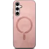 Coque arrière Phonesta Retro Vegan Leather MagSafe pour Samsung Galaxy S25/S24 - Rose 0