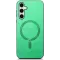 Coque arrière Phonesta Retro Vegan Leather MagSafe pour Samsung Galaxy S25 Plus/S24 Plus - Vert