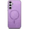 Coque arrière Phonesta Retro Vegan Leather MagSafe pour Samsung Galaxy S25 Plus/S24 Plus - Violet