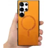 Coque arrière Phonesta Retro Vegan Leather MagSafe pour Samsung Galaxy S25 Ultra - Orange 8