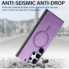 Coque arrière Phonesta Retro Vegan Leather MagSafe pour Samsung Galaxy S25 Ultra - Violet 1