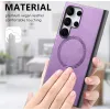 Coque arrière Phonesta Retro Vegan Leather MagSafe pour Samsung Galaxy S25 Ultra - Violet 11