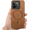 Coque arrière Phonesta Retro Vegan Leather MagSafe pour Realme GT 7 Pro - Marron 3