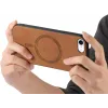 Coque arrière Phonesta Retro Vegan Leather MagSafe pour Apple iPhone 17e/16e - Marron 3