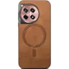 Coque arrière Phonesta Retro Vegan Leather MagSafe pour OnePlus 12R - Marron 2