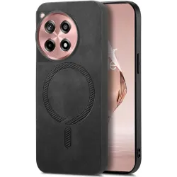 Coque arrière Phonesta Retro Vegan Leather MagSafe pour OnePlus 12R - Noir