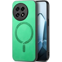 Coque arrière Phonesta Retro Vegan Leather MagSafe pour OnePlus 13 - Vert