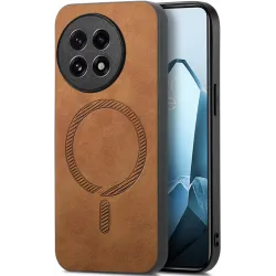 Coque arrière Phonesta Retro Vegan Leather MagSafe pour OnePlus 13R - Marron