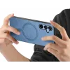 Coque arrière Phonesta Retro Vegan Leather MagSafe pour Samsung Galaxy A16 - Bleu 2