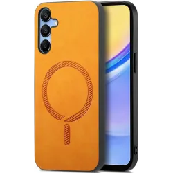 Coque arrière Phonesta Retro Vegan Leather MagSafe pour Samsung Galaxy A16 - Orange