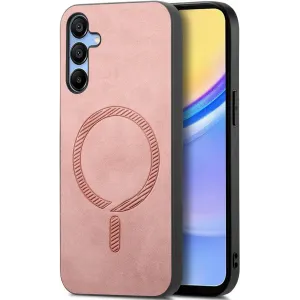 Coque arrière Phonesta Retro Vegan Leather MagSafe pour Samsung Galaxy A16 - Rose