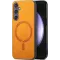 Coque arrière Phonesta Retro Vegan Leather MagSafe pour Samsung Galaxy S24 FE - Orange