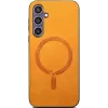 Coque arrière Phonesta Retro Vegan Leather MagSafe pour Samsung Galaxy S24 FE - Orange 2