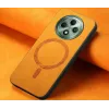 Coque arrière Phonesta Retro Vegan Leather MagSafe pour Oppo Reno12 F/Reno12 FS - Orange 4