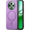 Coque arrière Phonesta Retro Vegan Leather MagSafe pour Oppo Reno12 F/Reno12 FS - Violet