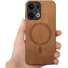 Coque arrière Phonesta Retro Vegan Leather MagSafe pour Oppo Reno13 Pro - Marron 2