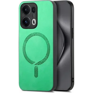 Coque arrière Phonesta Retro Vegan Leather MagSafe pour Oppo Reno13 Pro - Vert