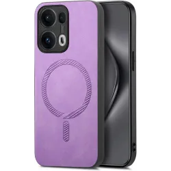 Coque arrière Phonesta Retro Vegan Leather MagSafe pour Oppo Reno13 Pro - Violet