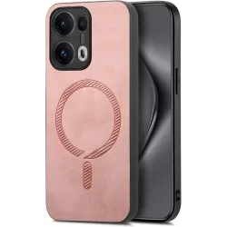 Coque arrière Phonesta Retro Vegan Leather MagSafe pour Oppo Reno13 Pro - Rose