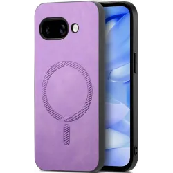 Coque arrière Phonesta Retro Vegan Leather MagSafe pour Google Pixel 9a - Violet