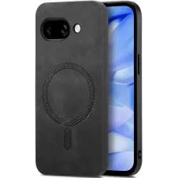 Coque arrière Phonesta Retro Vegan Leather MagSafe pour Google Pixel 9a - Noir