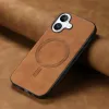 Coque arrière Phonesta Retro Vegan Leather MagSafe pour Apple iPhone 16 - Marron 1