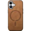 Coque arrière Phonesta Retro Vegan Leather MagSafe pour Apple iPhone 16 - Marron 2