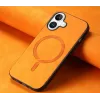 Coque arrière Phonesta Retro Vegan Leather MagSafe pour Apple iPhone 16 - Orange 2