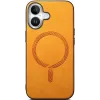 Coque arrière Phonesta Retro Vegan Leather MagSafe pour Apple iPhone 16 - Orange 3