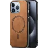 Coque arrière Phonesta Retro Vegan Leather MagSafe pour Apple iPhone 16 Pro - Marron 0