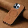 Coque arrière Phonesta Retro Vegan Leather MagSafe pour Apple iPhone 16 Pro - Marron 1