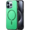 Coque arrière Phonesta Retro Vegan Leather MagSafe pour Apple iPhone 16 Pro - Vert