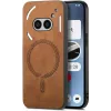 Coque arrière Phonesta Retro Vegan Leather MagSafe pour Nothing Phone (2a) / (2a) Plus - Marron