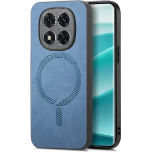 Coque arrière Phonesta Retro Vegan Leather MagSafe pour Xiaomi Redmi Note 14 Pro Plus - Bleu