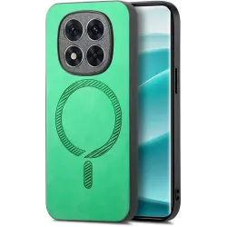 Coque arrière Phonesta Retro Vegan Leather MagSafe pour Xiaomi Redmi Note 14 Pro Plus - Vert