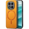 Coque arrière Phonesta Retro Vegan Leather MagSafe pour Xiaomi Redmi Note 14 Pro Plus - Orange
