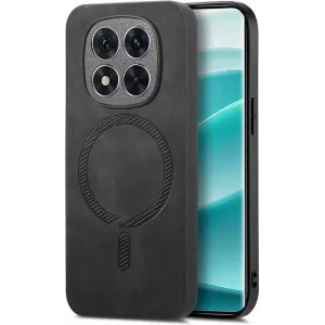 Coque arrière Phonesta Retro Vegan Leather MagSafe pour Xiaomi Redmi Note 14 Pro Plus - Noir