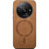 Coque arrière Phonesta Retro Vegan Leather MagSafe pour Xiaomi Redmi A3 - Marron 3
