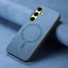 Coque arrière Phonesta Retro Vegan Leather MagSafe pour Samsung Galaxy A36/A56 - Bleu 4