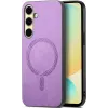 Coque arrière Phonesta Retro Vegan Leather MagSafe pour Samsung Galaxy A36/A56 - Violet