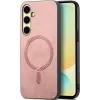 Coque arrière Phonesta Retro Vegan Leather MagSafe pour Samsung Galaxy A36/A56 - Rose