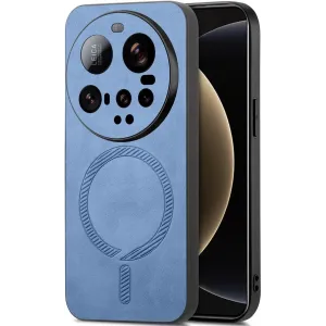 Coque arrière Phonesta Retro Vegan Leather MagSafe pour Xiaomi 15 Ultra - Bleu