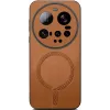 Coque arrière Phonesta Retro Vegan Leather MagSafe pour Xiaomi 15 Ultra - Marron 2
